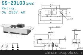 【拔動開關(guān)Slide switch SS-23L03】價格,廠家,圖片,電工開關(guān),東莞市正翔電子-
